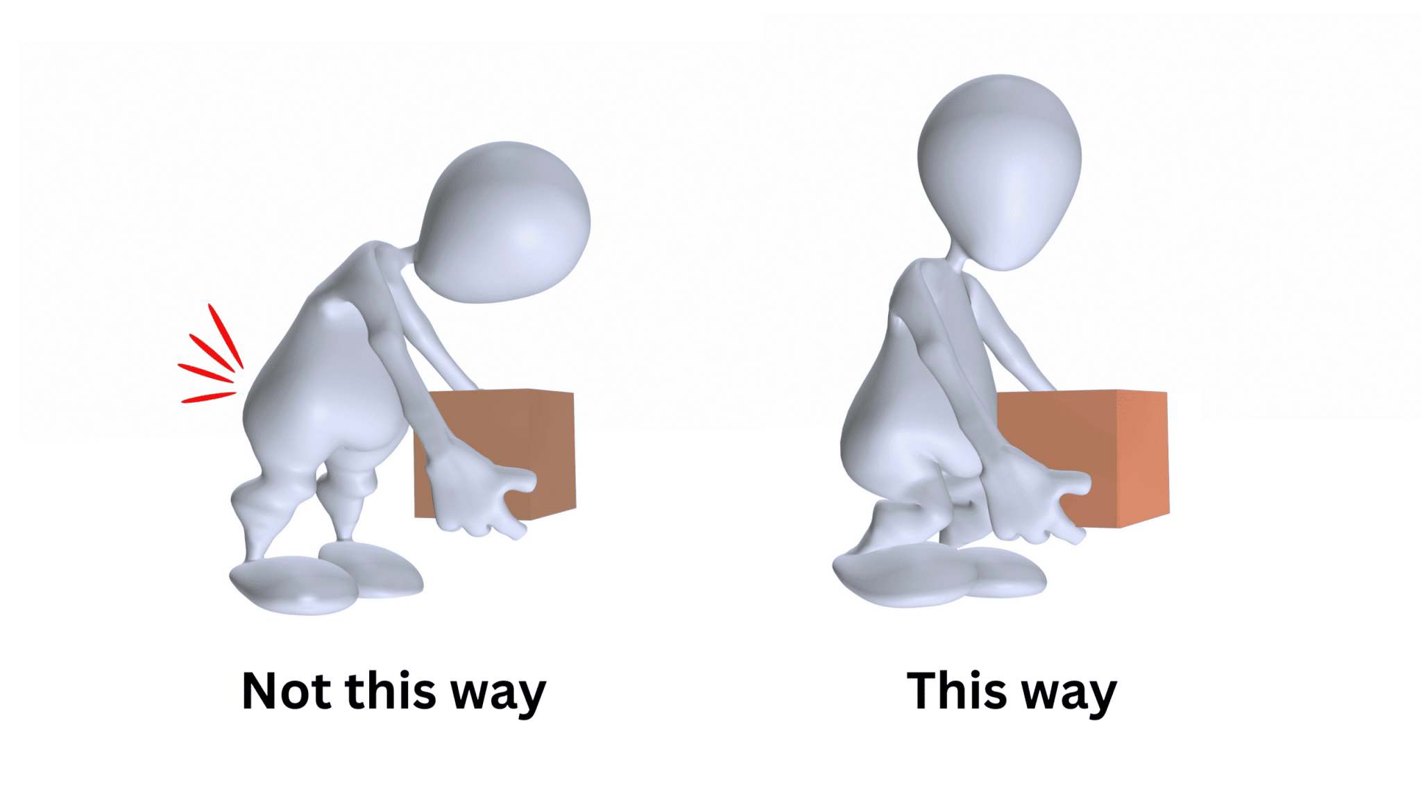 Proper posture when lifting heavy furniture