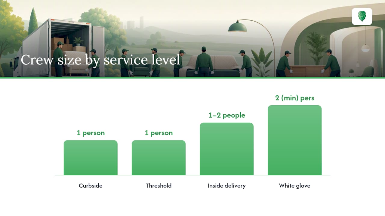 Diagram comparing last-mile delivery service levels