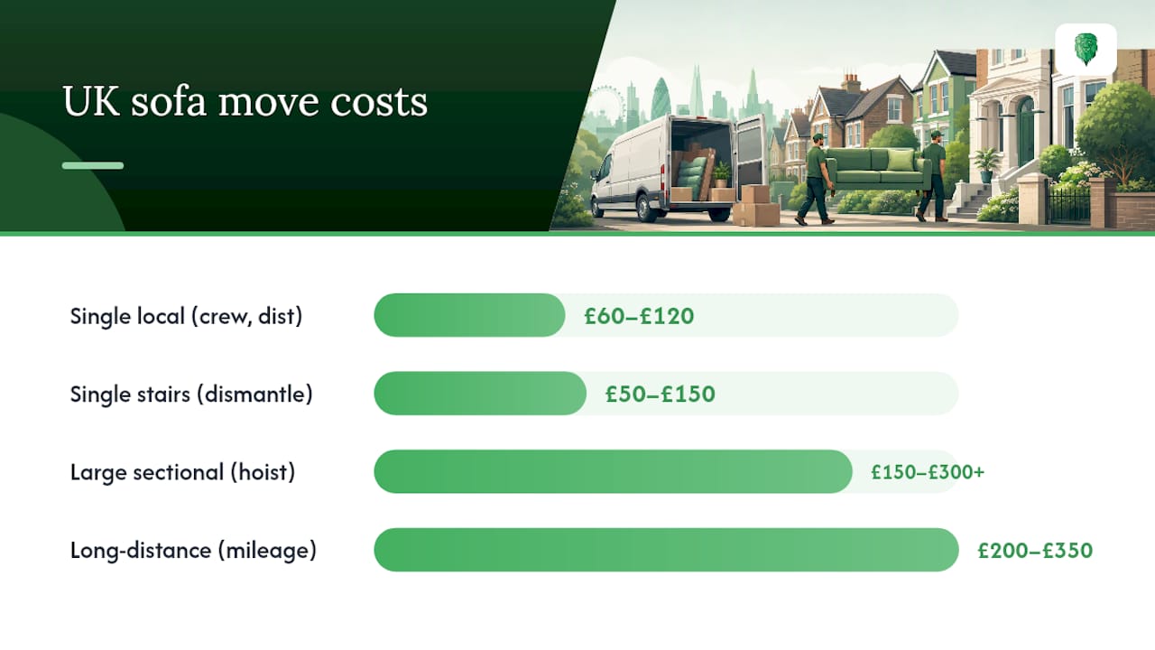 Diagram comparing UK sofa move cost ranges