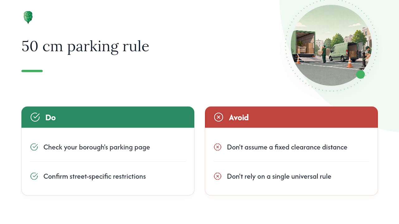 What is the 50 cm parking rule? — overview diagram