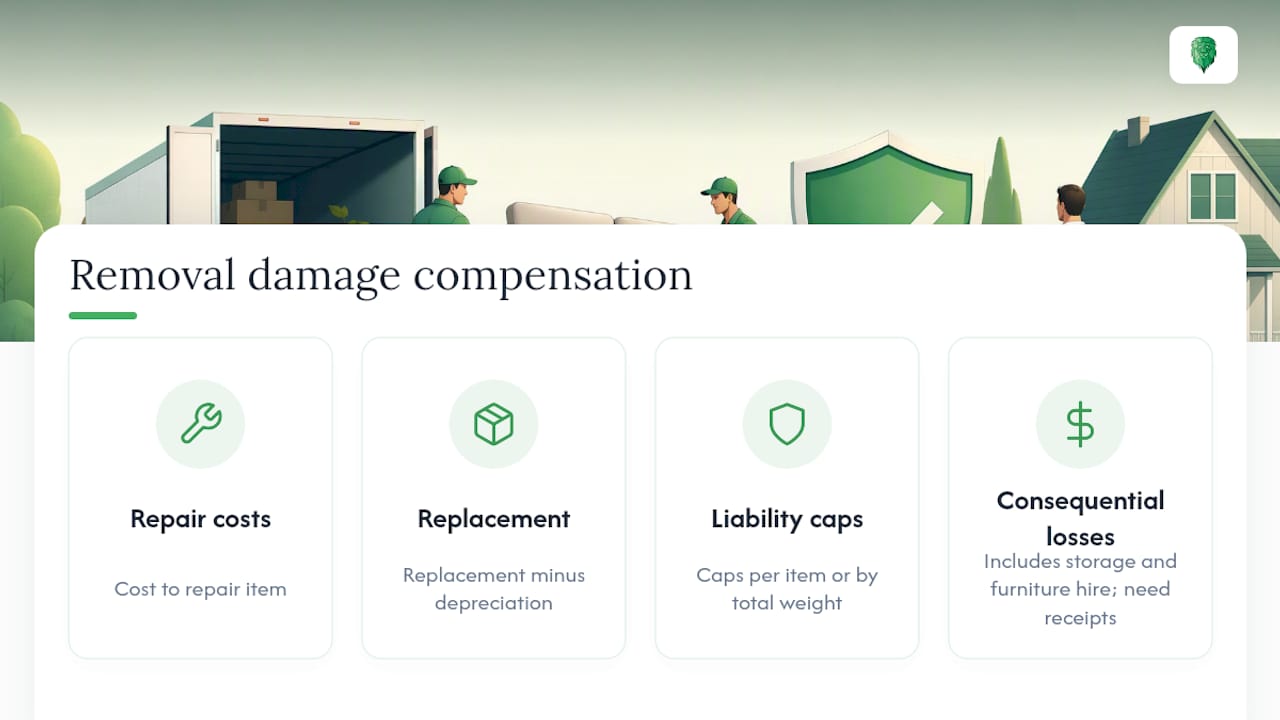 Diagram of components affecting removal damage compensation