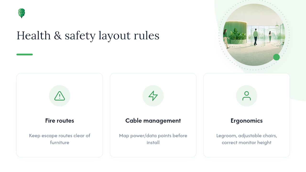 Health and safety layout rules diagram