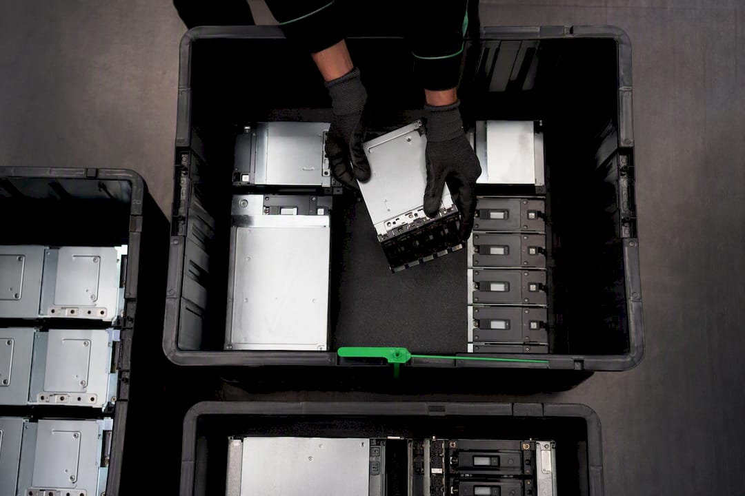Retired IT equipment separated for secure disposal