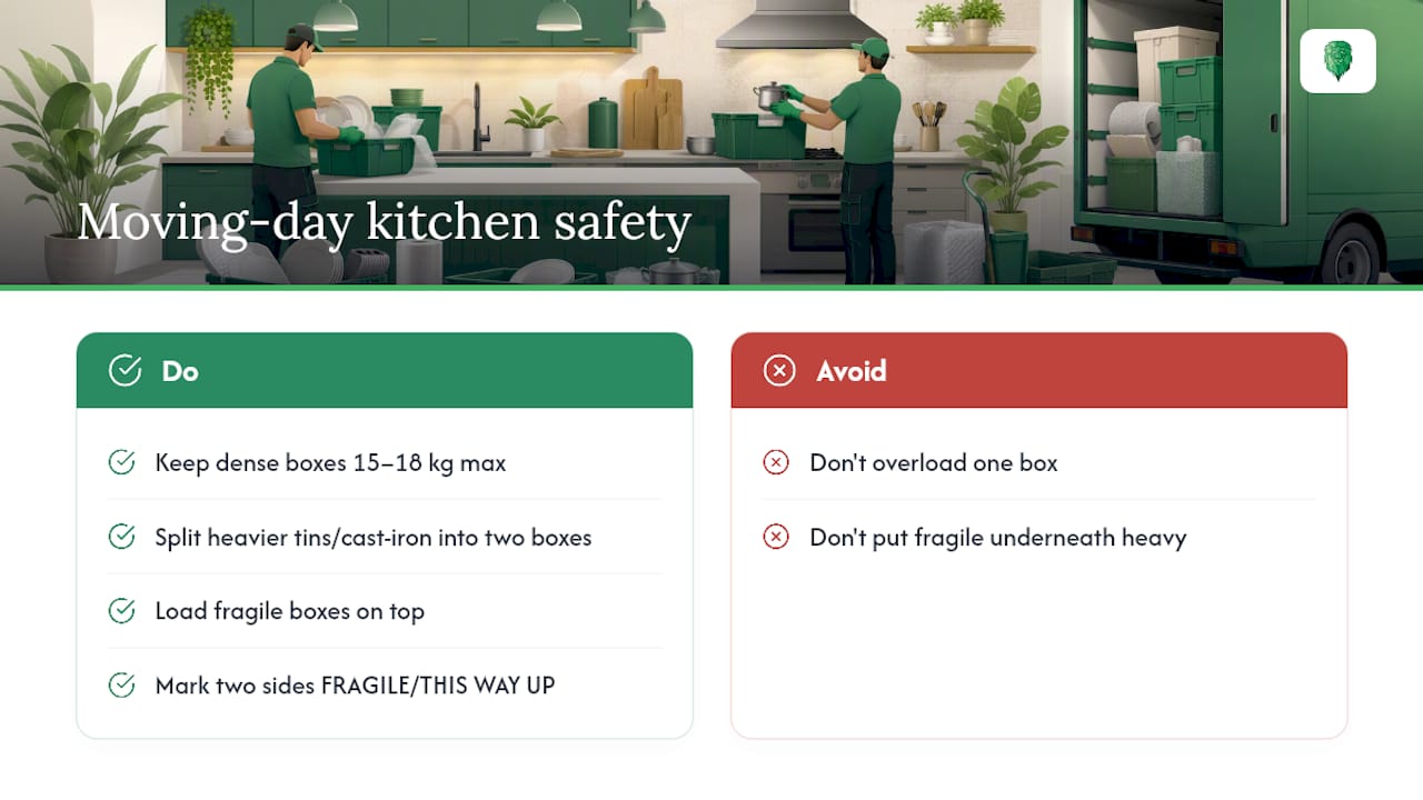 Kitchen box weight and loading safety rules