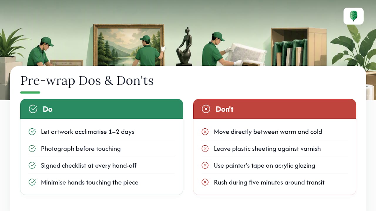 What experienced art handlers know that checklists miss — overview diagram