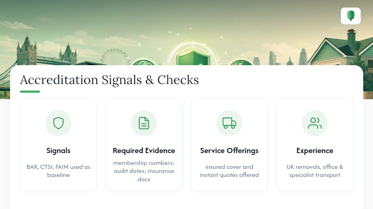 How Van-247delivery treats accreditation signals when vetting standards — overview diagram