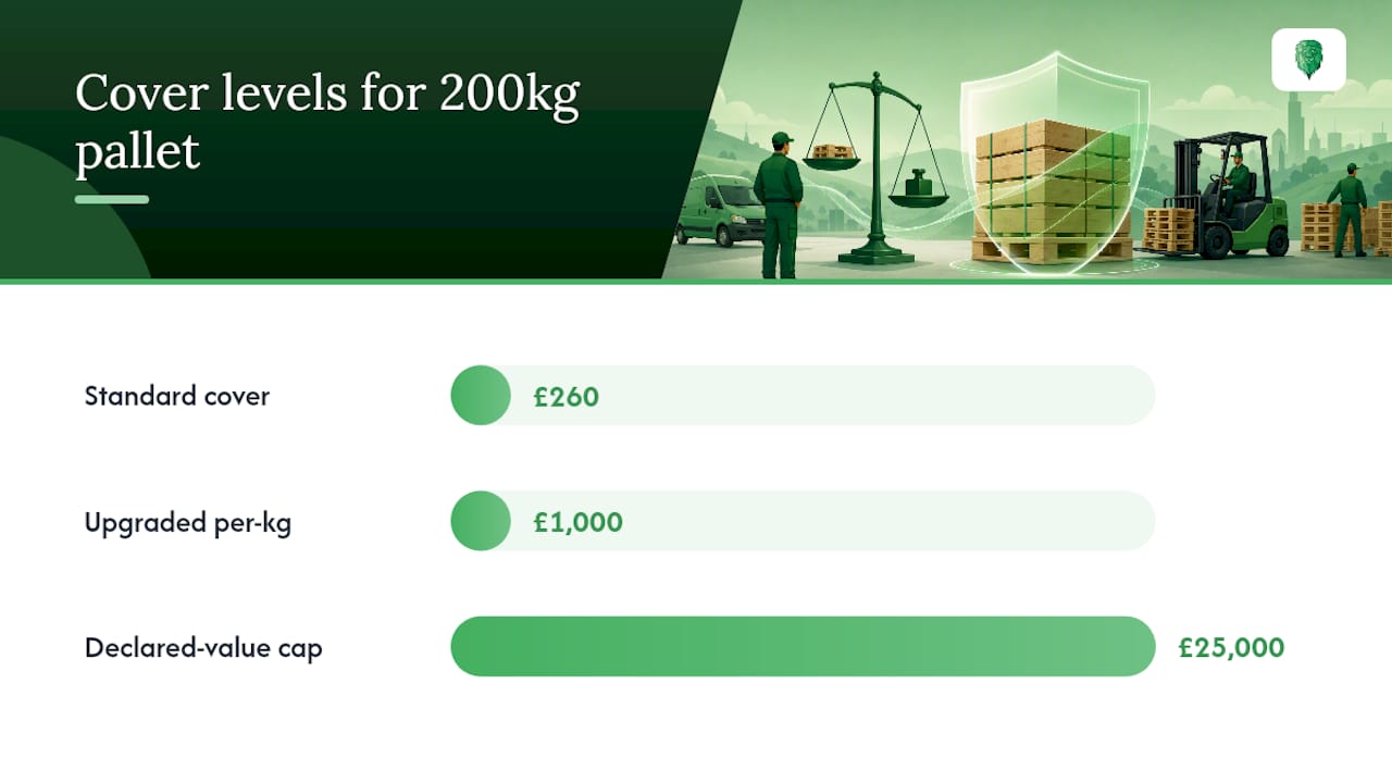 Comparison of pallet insurance cover levels
