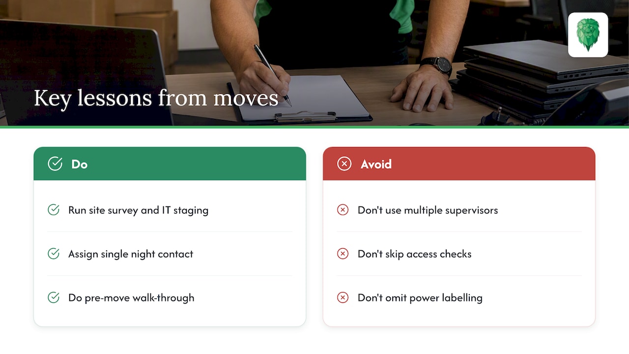 What we've learned from running these moves — overview diagram