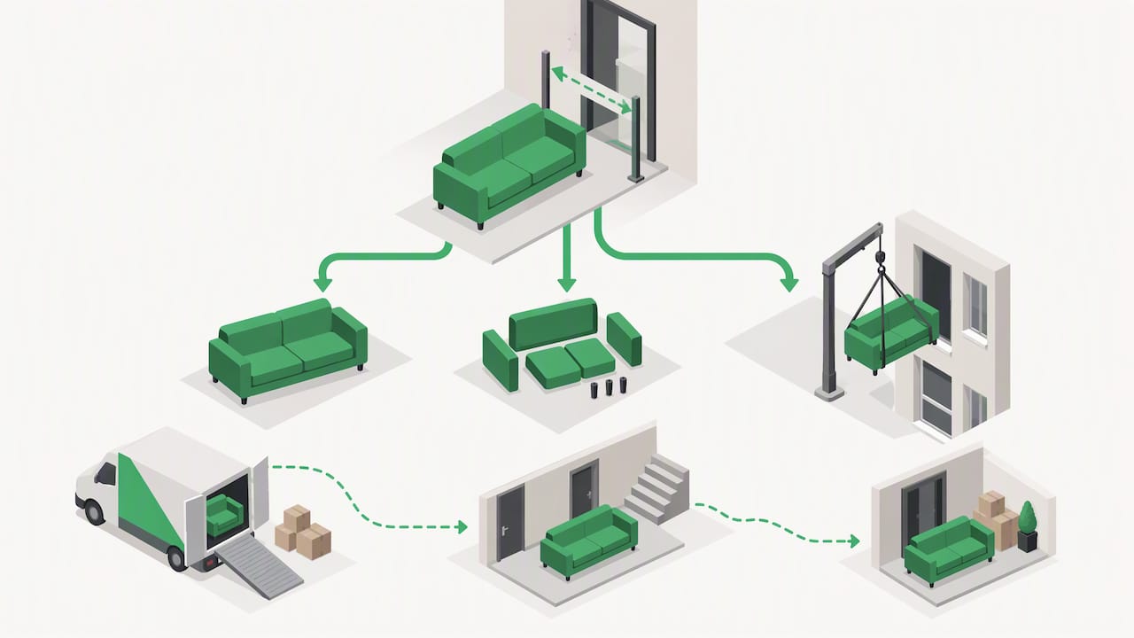 Access decision routes for difficult furniture