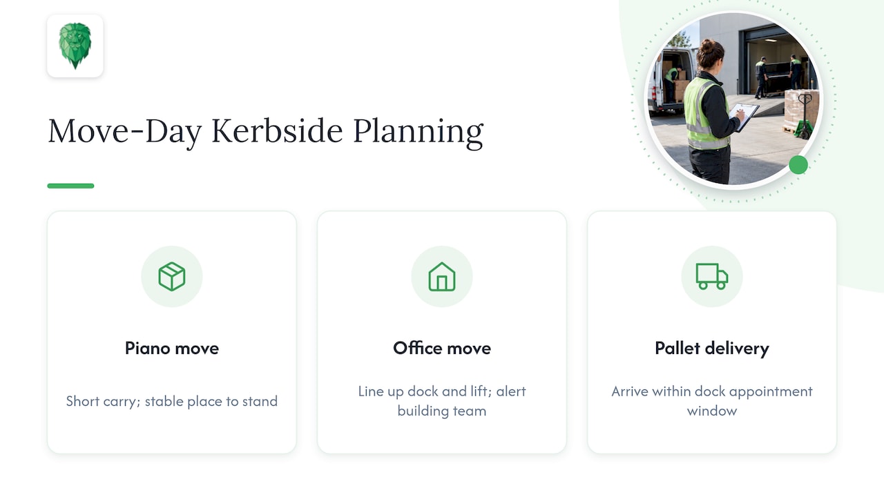 Our perspective: plan the kerb before the van — overview diagram